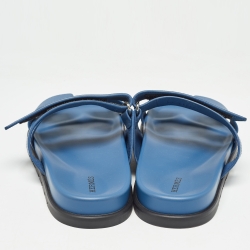 Hermes Blue Leather Chypre Sandals Size 42