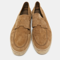 Pre Owned Hermes Olive Green Suede Trip Espadrille Flats Size 40