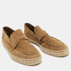 Pre Owned Hermes Olive Green Suede Trip Espadrille Flats Size 40