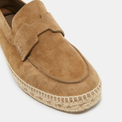 Pre Owned Hermes Olive Green Suede Trip Espadrille Flats Size 40