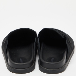 Hermes Black Suede Flat Mules Size 39.5