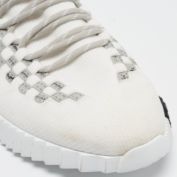 Hermes White Knit Fabric Flex Sneakers Size 42