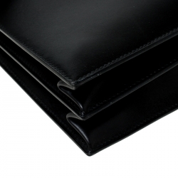 Pre Owned Hermes Black Leather Sac a Depeches 38 Briefcase