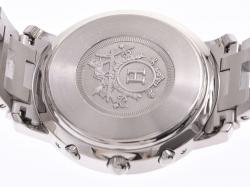 Hermes Black Stainless Steel Clipper Chrono CL1.910 Men's Wristwatch 38MM