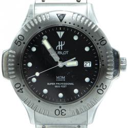 Pre Owned Hublot Black Stainless Steel MDM Men's Watch 37MM