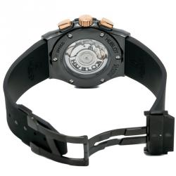 Pre Owned Hublot Black Ceramic & 18K Rose Gold Classic Fusion Chronograph Men's Watch 45MM