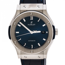 Hublot Blue Titanium Classic Fusion 542.NX.7170.LR Men's Wristwatch 41 mm