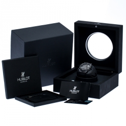 Pre Owned Hublot Skeleton Black Ceramic Rubber Leather Classic Fusion Ultra Thin 515.CM.0140.LR Men's Wristwatch 45 mm