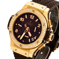 Hublot Chocolate 18K Rose Gold Diamond Big Bang Cappuccino 341.PC.1007.RX.114 Men's Wristwatch 41 mm