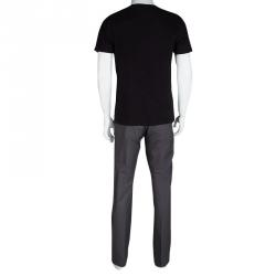 Hugo By Hugo Boss Grey Cotton Pin Striped Helse Trousers XL