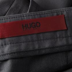 Hugo By Hugo Boss Grey Cotton Pin Striped Helse Trousers XL