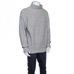 Pre Owned Baldessarini Hugo Boss Cream Melange Cashmere Turtle Neck Sweater XXXL