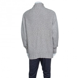 Pre Owned Baldessarini Hugo Boss Cream Melange Cashmere Turtle Neck Sweater XXXL