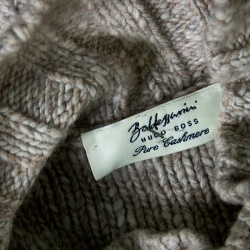 Pre Owned Baldessarini Hugo Boss Cream Melange Cashmere Turtle Neck Sweater XXXL