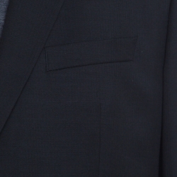 Pre Owned Boss By Hugo Boss Black Self Striped Wool and Mohair Segal Blazer XL