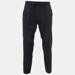Black Polyester Drawcord Detail Pants