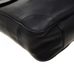 Hugo Boss Black Leather Double Lock Briefcase