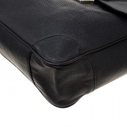 Hugo Boss Black Leather Double Lock Briefcase