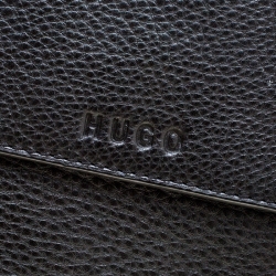 Hugo Boss Black Leather Double Lock Briefcase