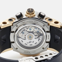 مملوكة مسبقًا Hysek Black 18K Rose Gold Stainless Steel Rubber Abyss Explorer AB06 Men's Wristwatch 44 mm