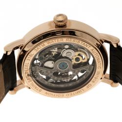 مملوكة مسبقًا Ingersoll Black Rose Gold-Plated Steel Nez Perce Limited Edition Men's Wristwatch 40MM