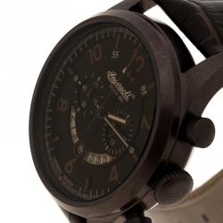 مملوكة مسبقًا Ingersoll Dark Brown PVD Coated Steel Chelsea Men's Wristwatch 46MM