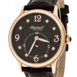 Pre Owned Ingersoll Brown Rose Gold-Plated Steel Regent Men's Wristwatch 38MM