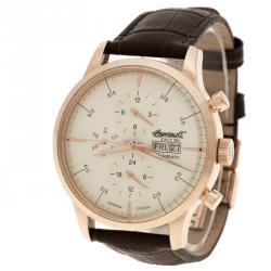 Ingersoll Cream Rose Gold-Plated Steel Columbia No. 1 Limited Edition Men's Wristwatch 44MM