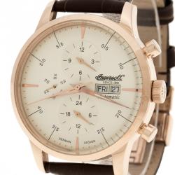Ingersoll Cream Rose Gold-Plated Steel Columbia No. 1 Limited Edition Men's Wristwatch 44MM