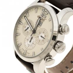 Pre Owned Ingersoll Cream Stainless Steel Nuroo Limited Edition Men's Wristwatch 47MM