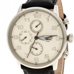 Ingersoll White Stainless Steel Eaton Men's Wristwatch 45MM