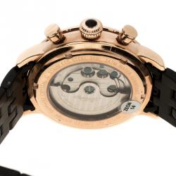 Pre Owned Ingersoll Black Rose Gold-Plated Steel Harvard Limited Edition Men's Wristwatch 43MM