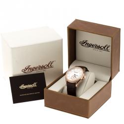 مملوكة مسبقًا Ingersoll White Rose Gold-Plated Steel Bloomsbury Men's Wristwatch 42MM