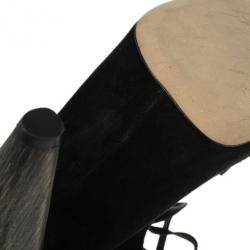 Pre Owned Isabel Marant Black Suede Mossa Studded Cutout Ankle Boots Size 37