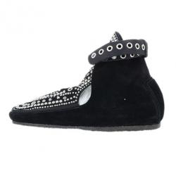 Pre Owned Isabel Marant Black Suede Morley Studded Boots Size 38