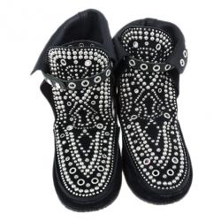 Pre Owned Isabel Marant Black Suede Morley Studded Boots Size 38