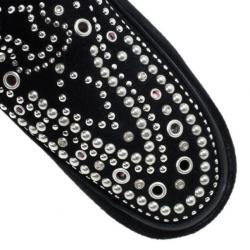 Pre Owned Isabel Marant Black Suede Morley Studded Boots Size 38