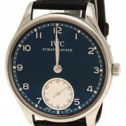 Pre Owned IWC Schaffhausen Blue Stainless Steel Men's Wristwatch 44 mm