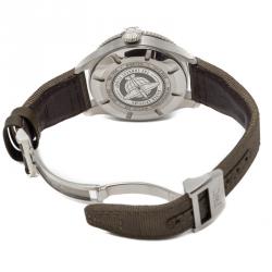 Pre Owned IWC Black Pilot'S Timezoner Spitfire Limited Edition 'The Longest Flight' Steel Watch 46MM