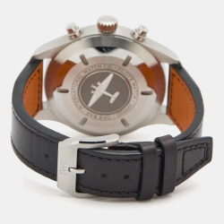 IWC Schaffhausen Black Stainless Steel Leather Pilot IW377709 Men's Wristwatch 43 mm