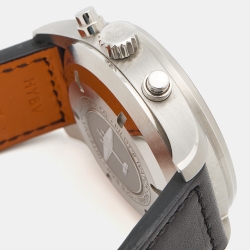 IWC Schaffhausen Black Stainless Steel Leather Pilot IW377709 Men's Wristwatch 43 mm
