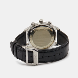 IWC Black Stainless Steel Alligator Leather Portuguese IW371447 Men's Wristwatch 40.90 mm