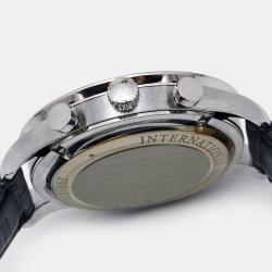 IWC Black Stainless Steel Alligator Leather Portuguese IW371447 Men's Wristwatch 40.90 mm