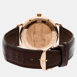 IWC Silver 18k Rose Gold Portofino Automatic Men's Wristwatch 40 mm
