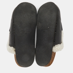 Pre Owned J.W. Anderson Black Monogram Leather Penny Flat Mules Size 43