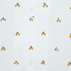 Pre Owned Jacquemus L'Amour White Beaded Cotton Shirt S