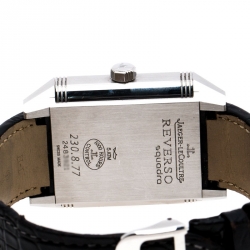 Jaeger LeCoultre Silver White Stainless Steel Reverso Squadra 230.8.77 Men's Wristwatch 35 mm