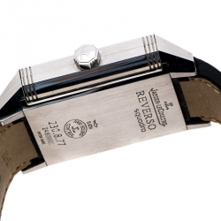 Jaeger LeCoultre Silver White Stainless Steel Reverso Squadra 230.8.77 Men's Wristwatch 35 mm