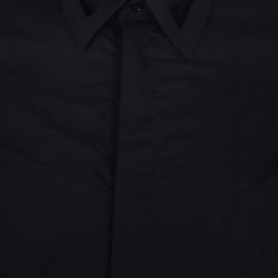 Pre Owned Jean Paul Gaultier Mens Laser Cut Collar Black Shirt L