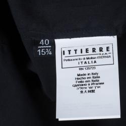 Pre Owned Jean Paul Gaultier Mens Laser Cut Collar Black Shirt M